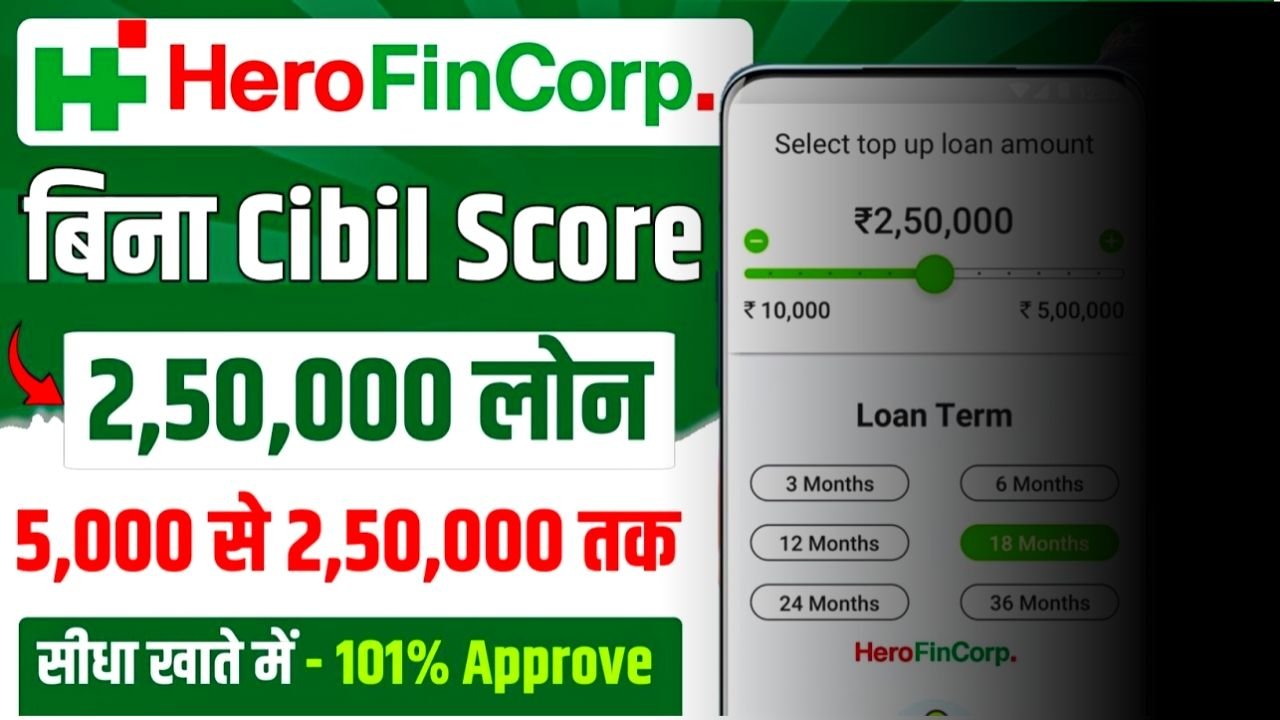 Hero Fincorp Personal Loan : जीरो सिबिल स्कोर होने पर भी मिलेगा एक लाख से 5 लख रुपए तक का लोन